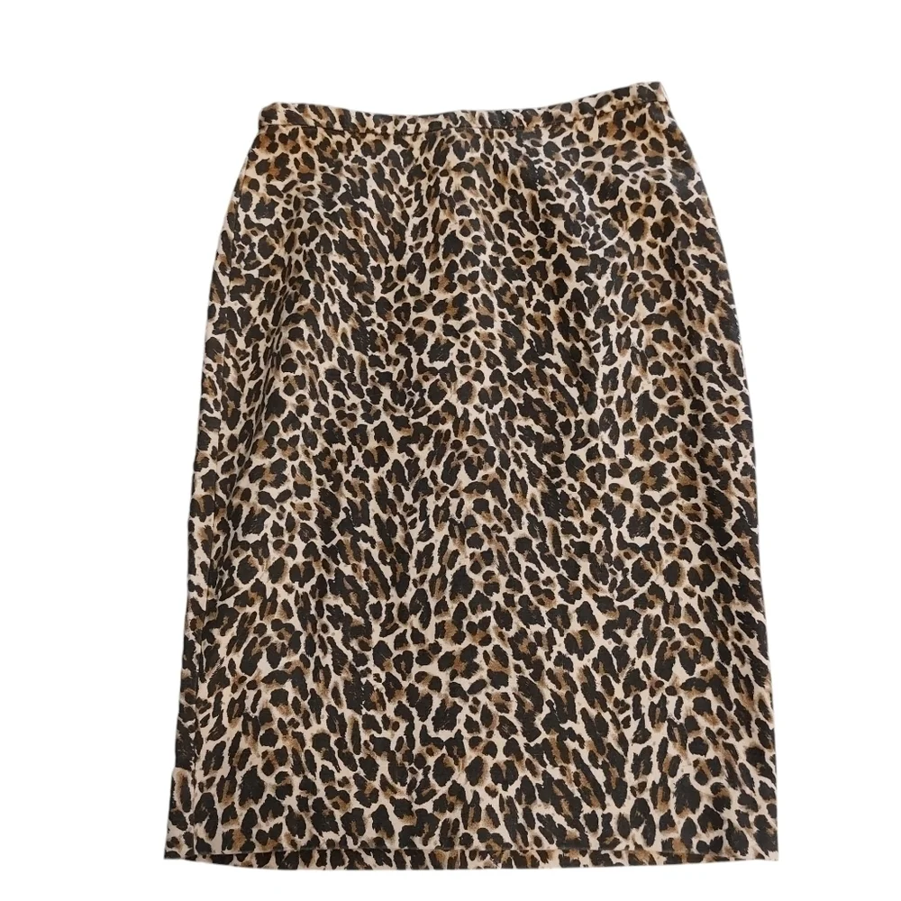 J. Crew Animal Print Side Zip Pencil Skirt- size 4 - Picture 3 of 8